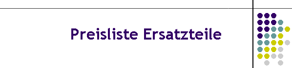 Preisliste Ersatzteile